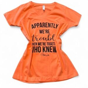 Piper Lou Orange Graphic Tee, Women's Size M